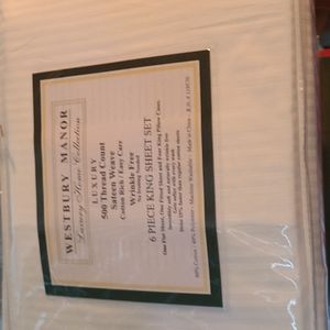 Nwt 500 TC satin 6 piece King sheet set
